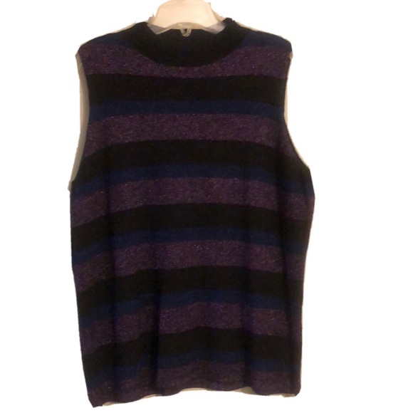 Nine West stripe metallic Top XXL - Picture 2 of 9